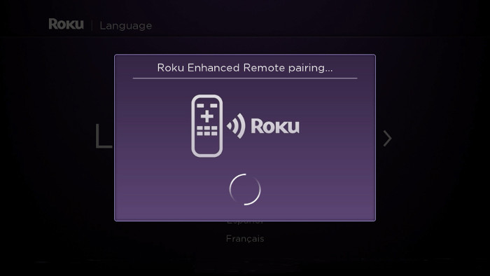 Roku pairing screen.