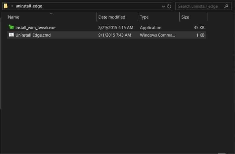 Uninstall Microsoft Edge using WinAero.