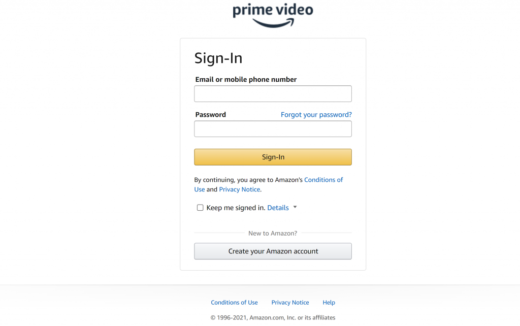 prime video activation sign in