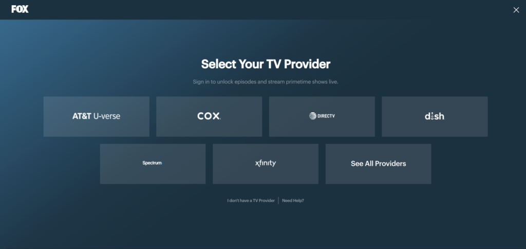 Fox Now TV Providers
